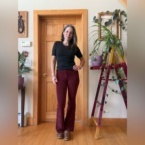 7 For All Mankind Burgundy Flare Pants